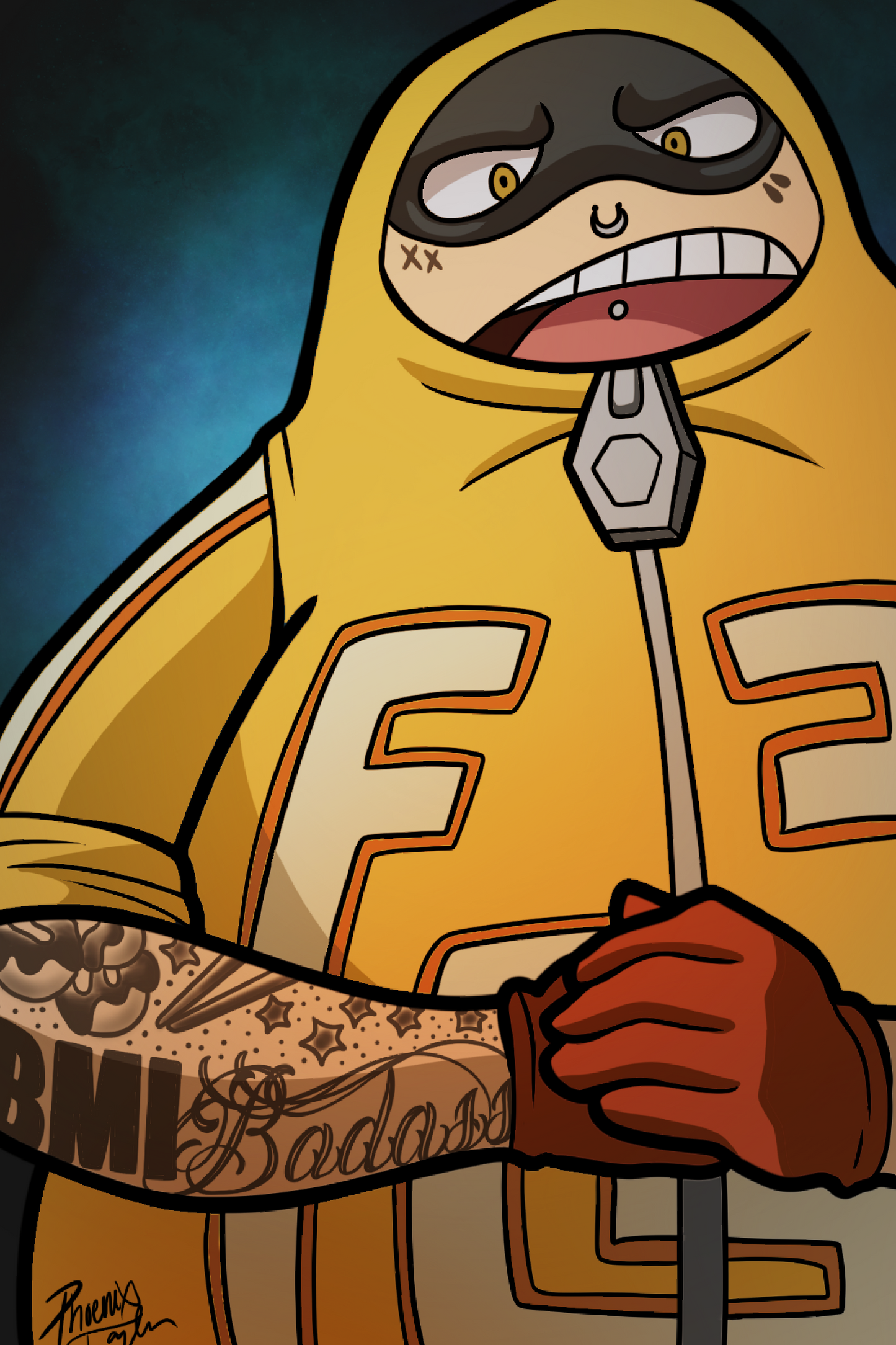 Tattooed Bodymass Hero 6x9" Print